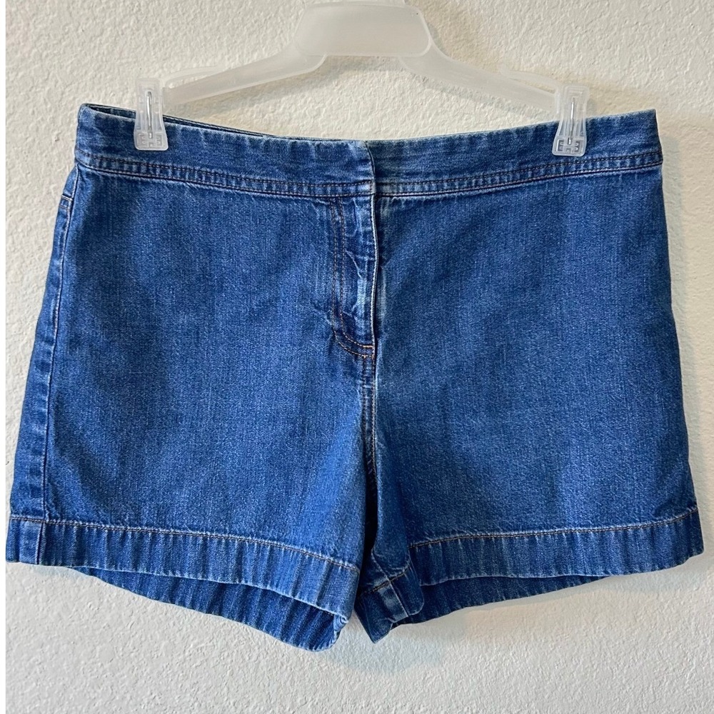 Ann Taylor Loft Boho Hippie Denim Shorts SZ 6 Medium Wash Cotton High Rise‎